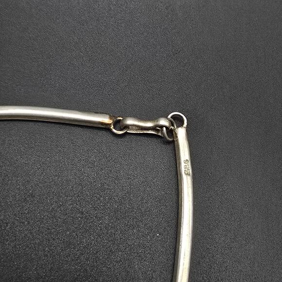 Alapaca Mexico Abalone Shell Inlay Necklace Collar Tear Drop Pendant - Picture 9 of 10